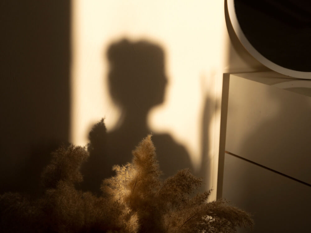 light and shadow of a woman
