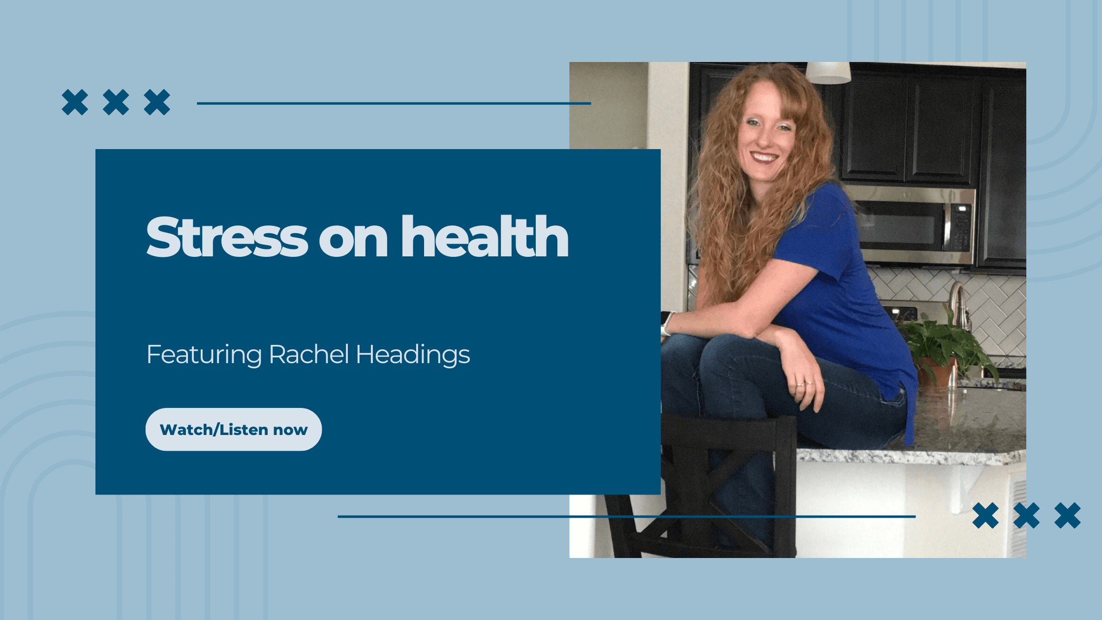 Holistic Health Bites podcast with Functional Nutritionist Andrea Nicholson featuring Rachel Headings discussing underlying stressors