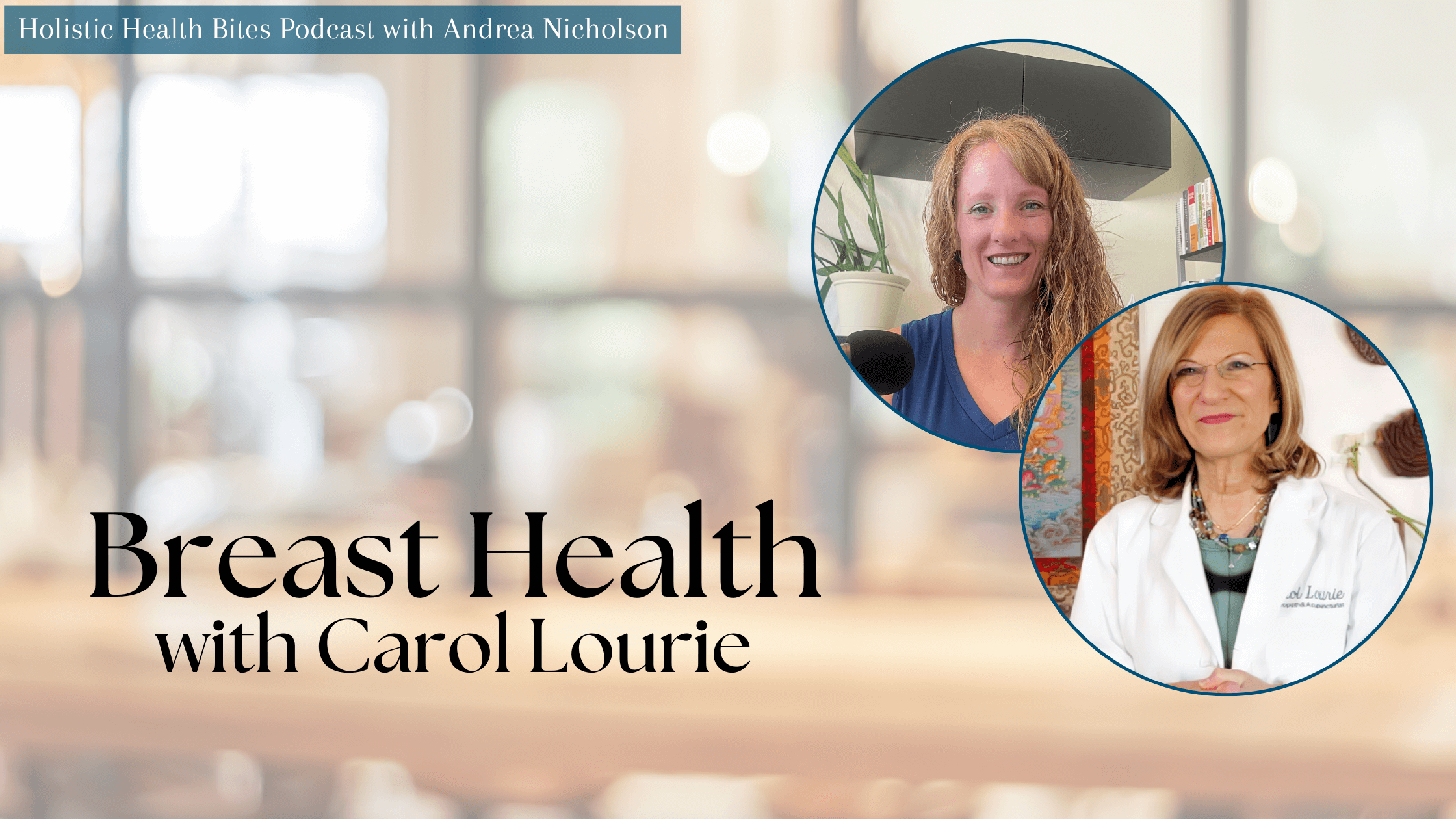 Breast Health with Carol Lourie on the Holistic Health Bites podcast with Functional Nutritionist Andrea Nicholson