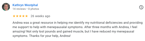  Google Review of Andrea Nicholson by Kathryn Westphal