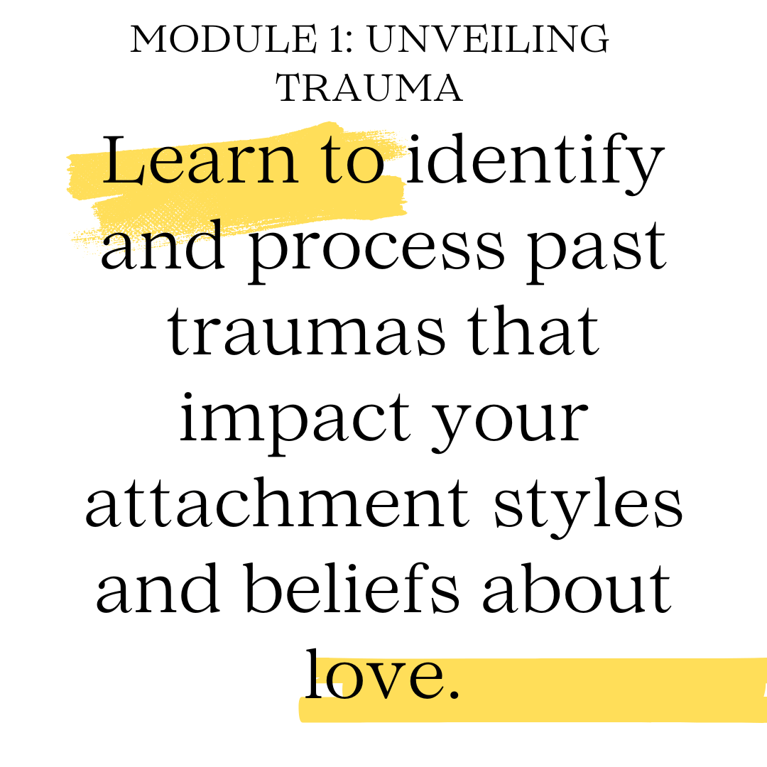 Learn to identify and process past traumas that impact your attachment styles and beliefs about love.