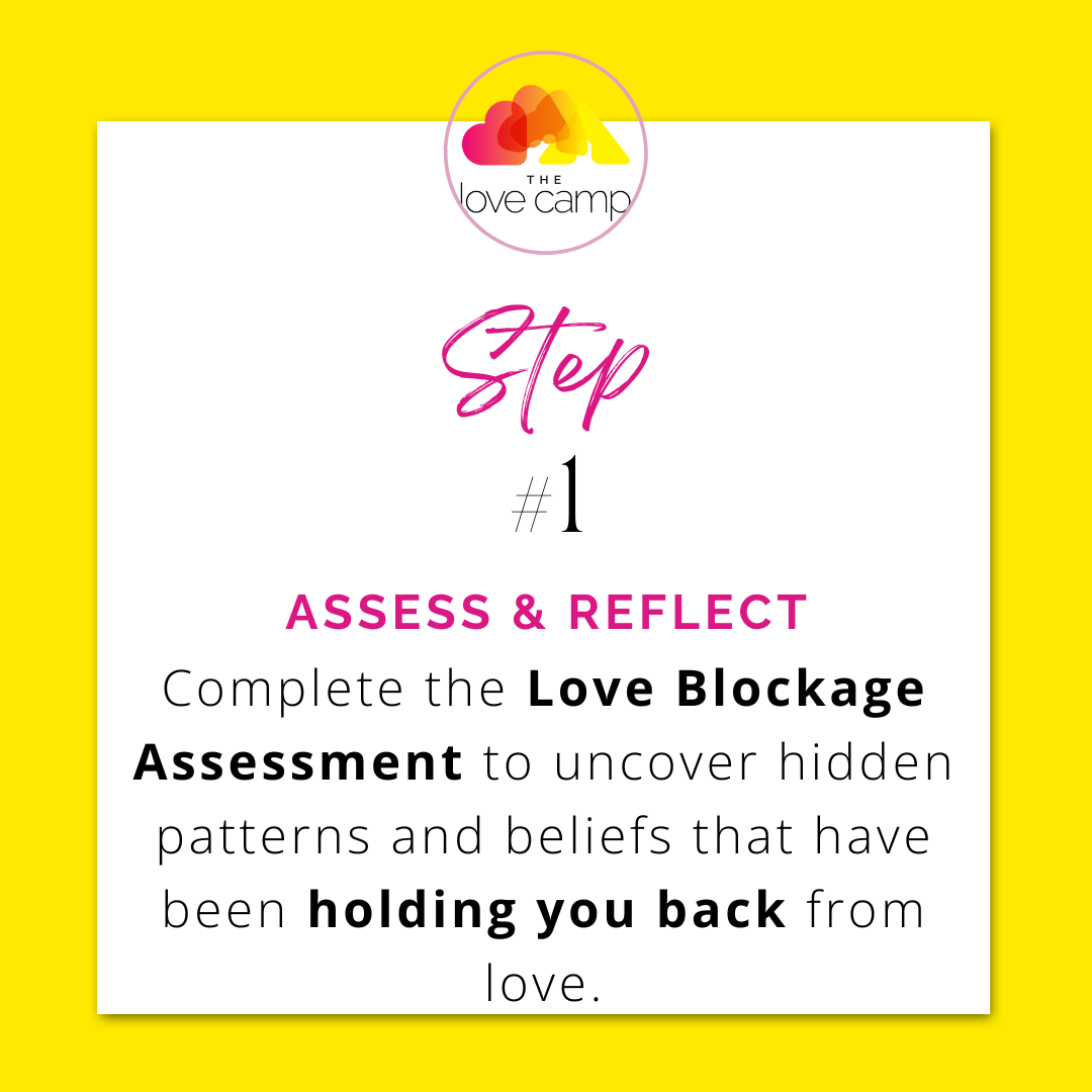 Dive deep into your love blockages. Complete the Love Blockage Assessment to uncover hidden patterns and beliefs that have been holding you back from love.