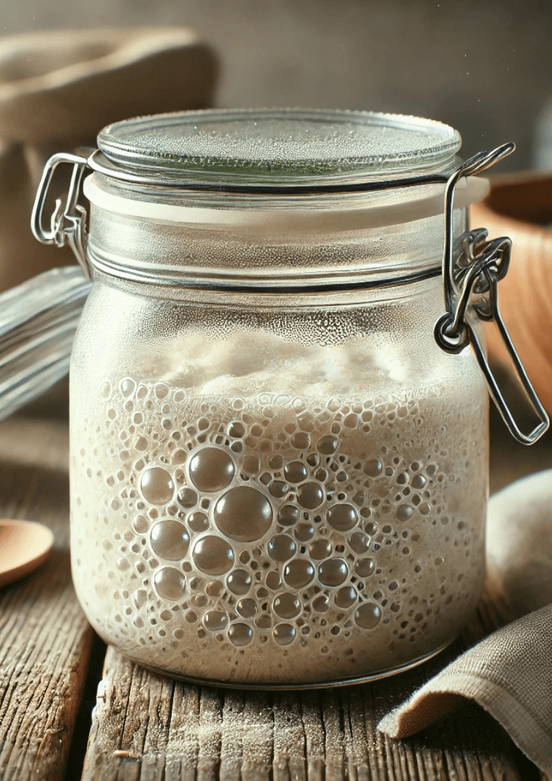 Bubbly sourdough starter