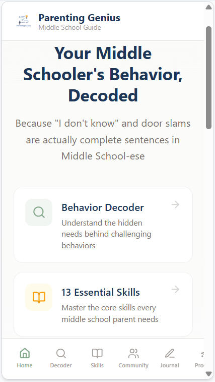 Parent using the app