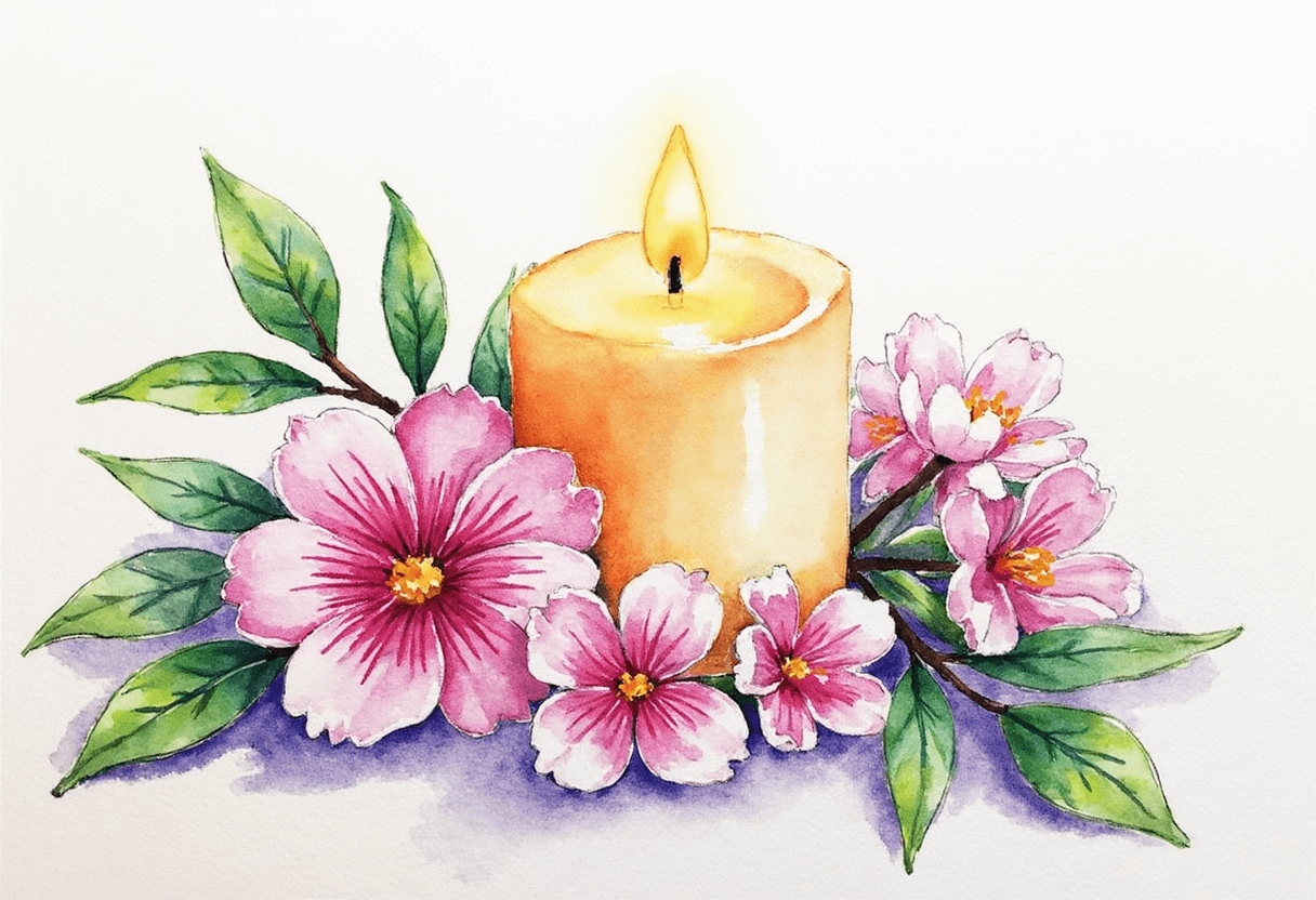  Lit candle creating a calming atmosphere for stress relief.