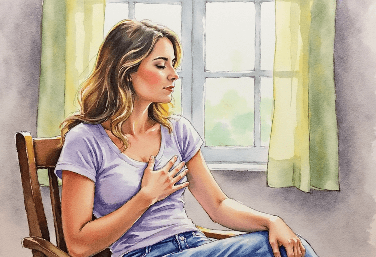  Woman listening to her body and trusting her intuition.