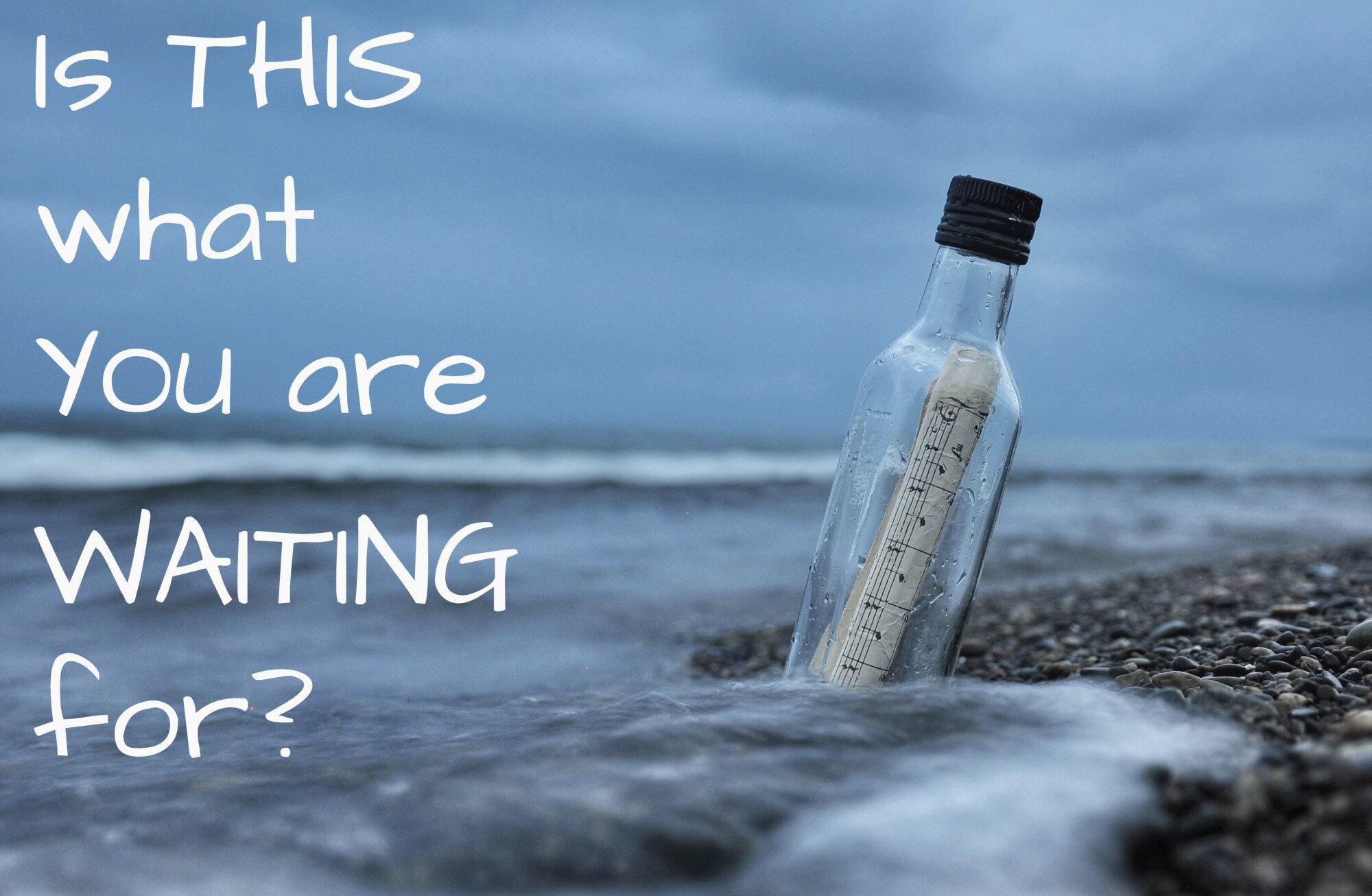 picture of message in a bottle on a beach