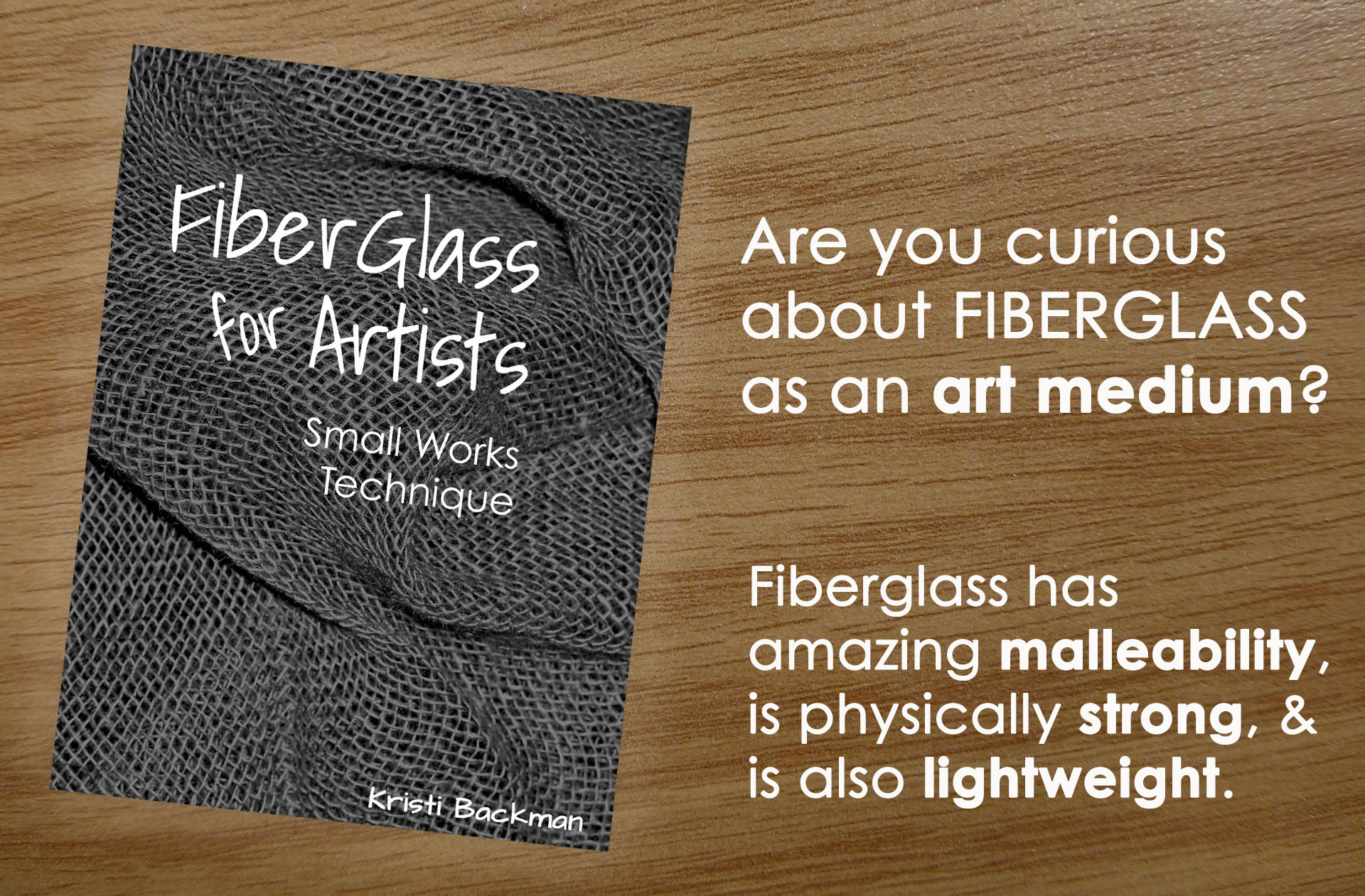 picture of book "Fiberglass: Technique for Small Works"  on wood table