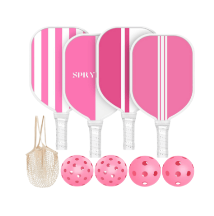 a pink pickleball set