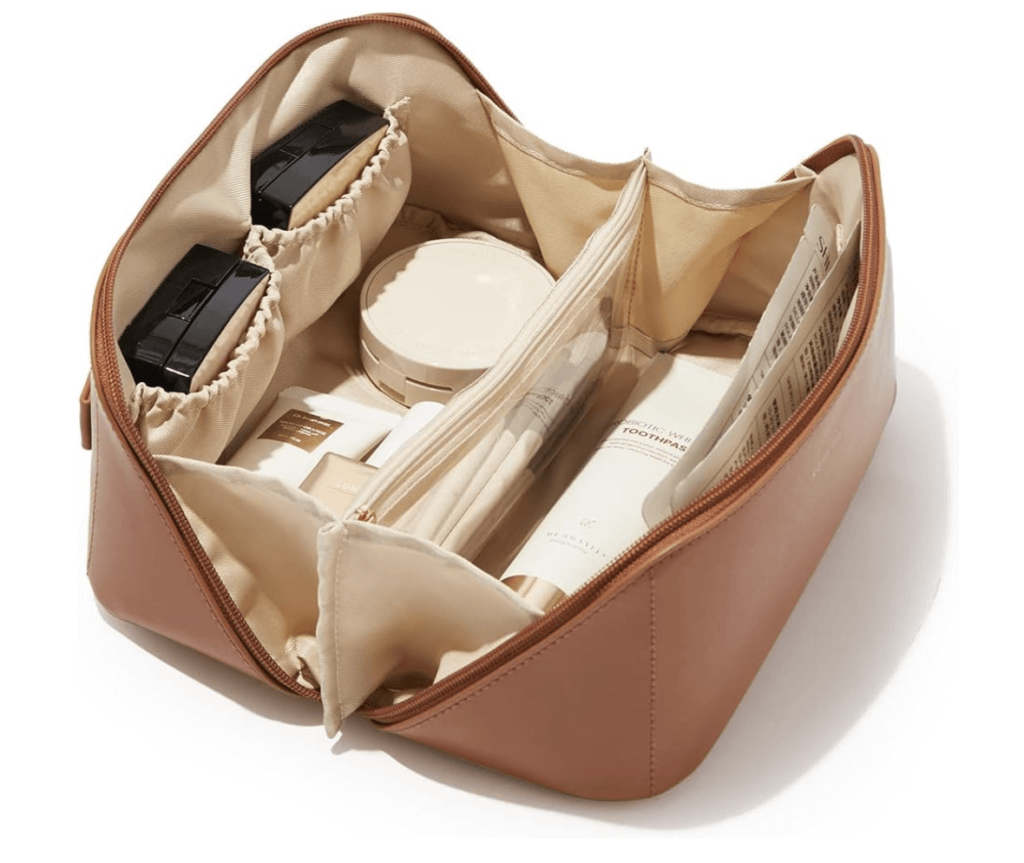 makeup travel bag is less than $50 and a great holiday gift