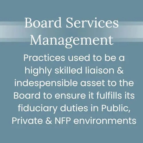 Board Services Management Deliverables
