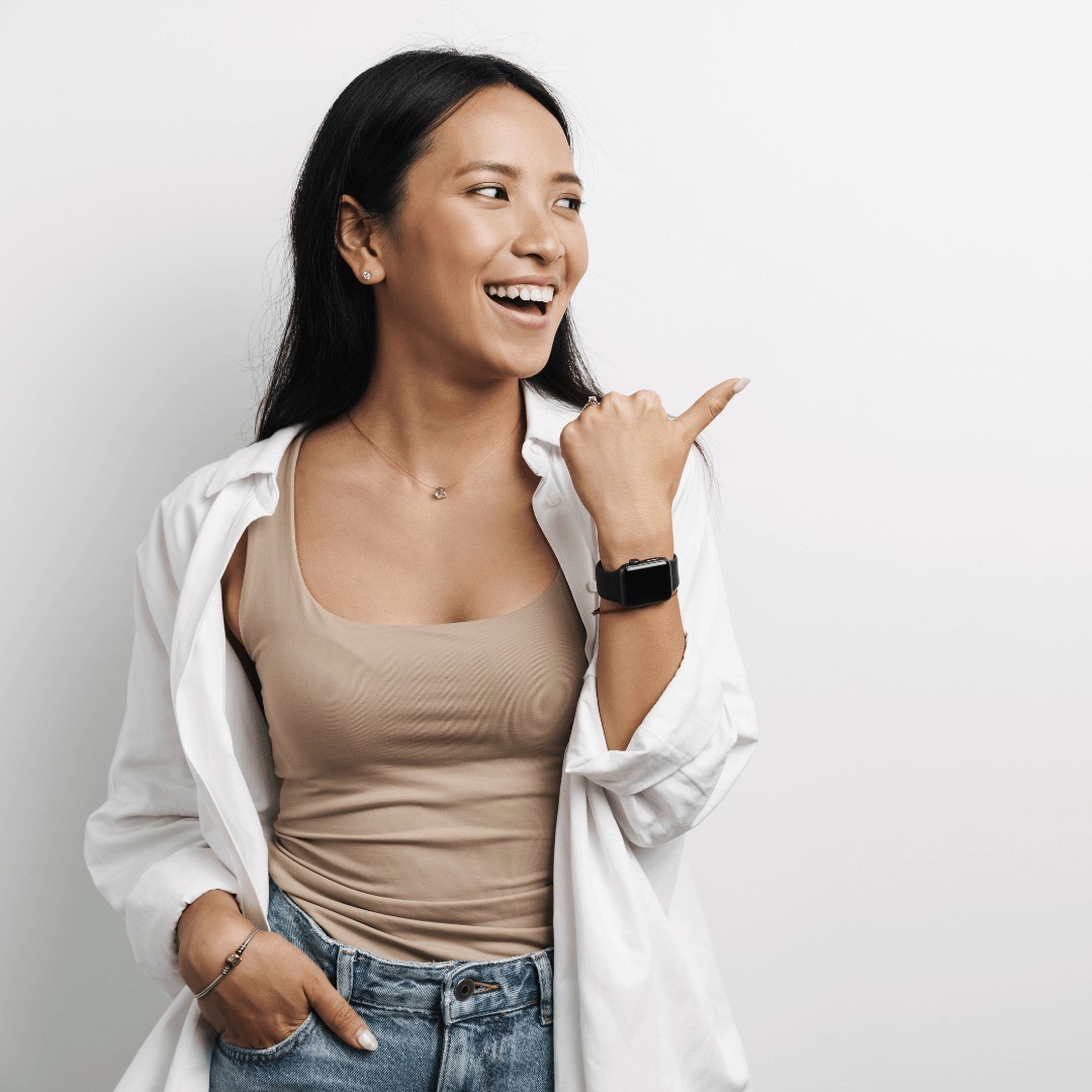  woman pointing
